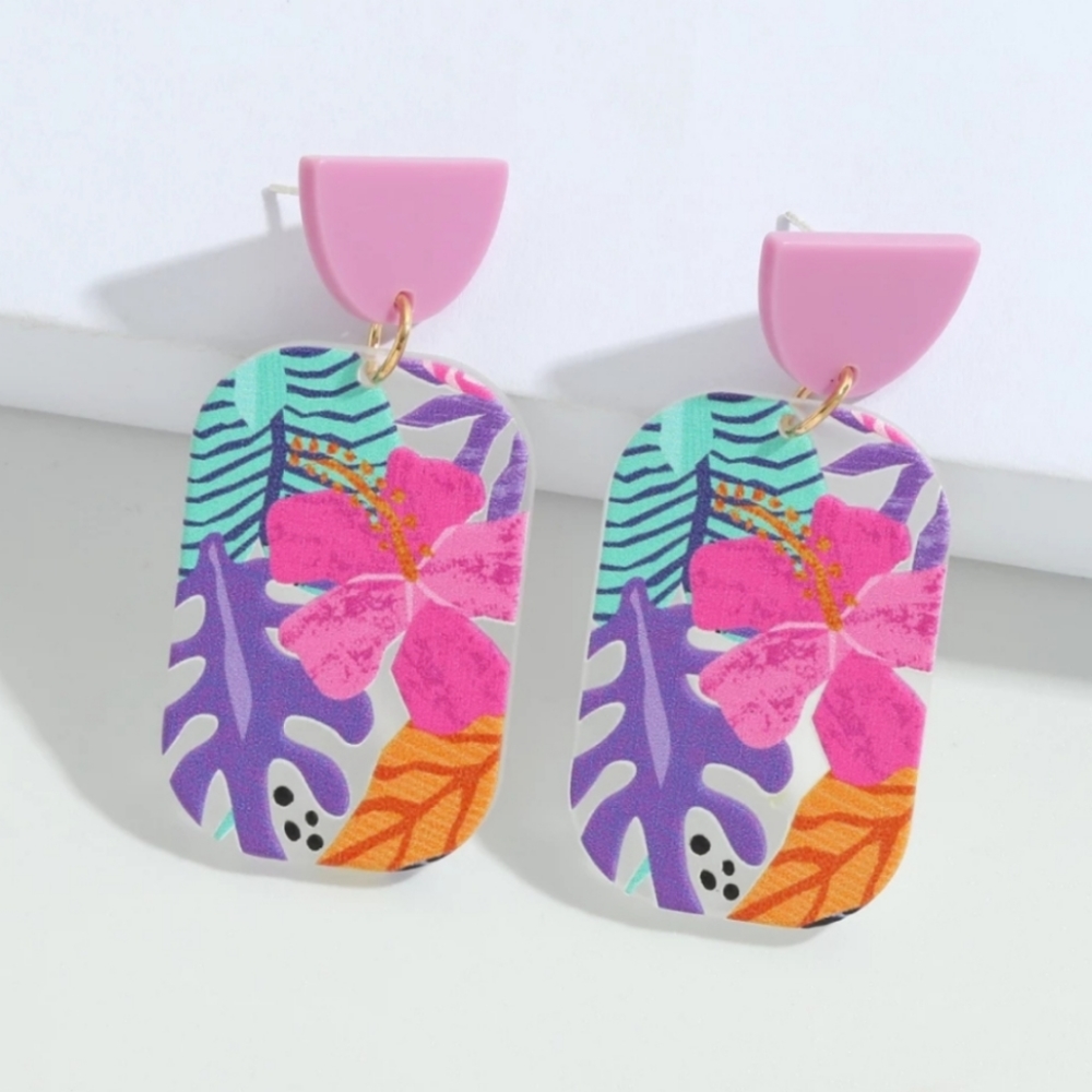 Tropical Foliage Earrings